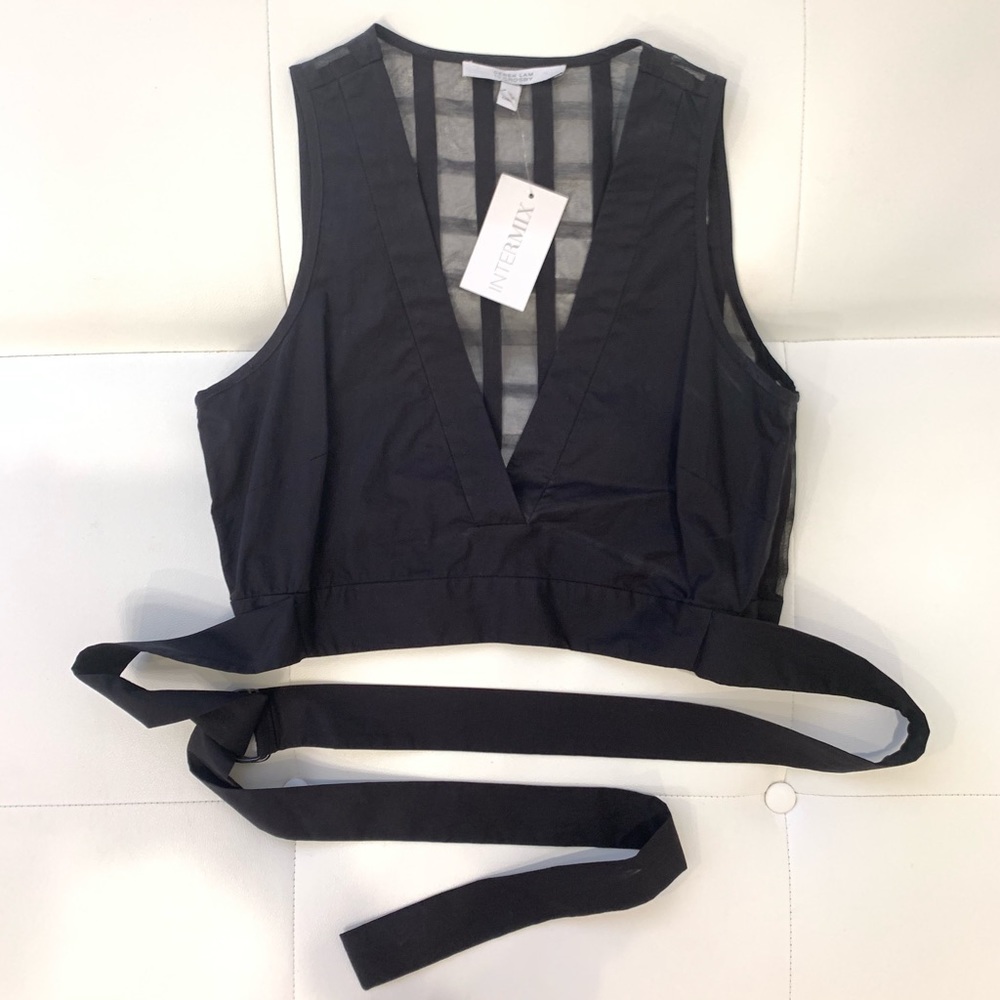 DEREK LAM Sheer Back Crop Top Sz 8